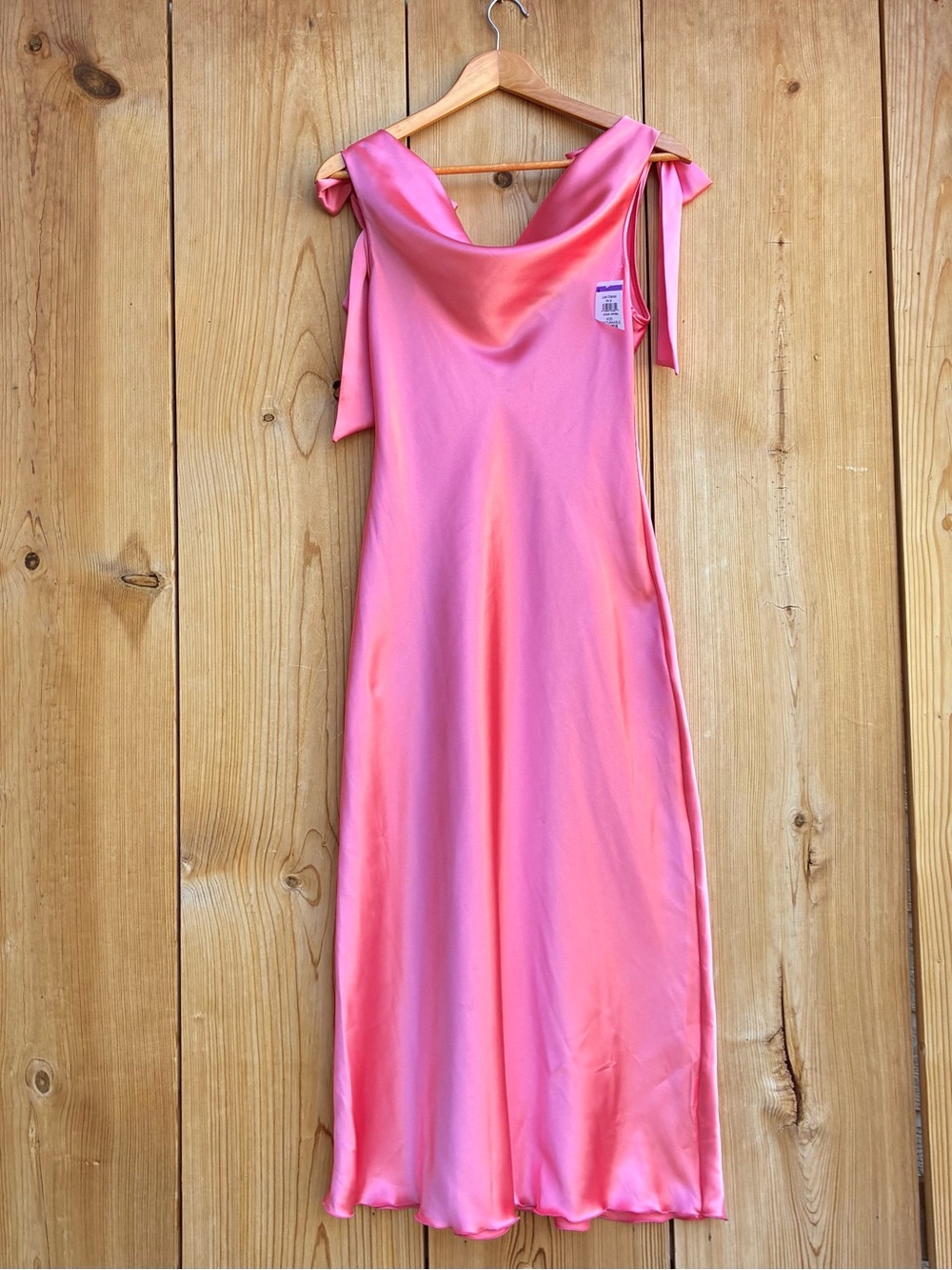 Bebe NWOT Women's Bow Strap Satin Midi Dress Sz XS